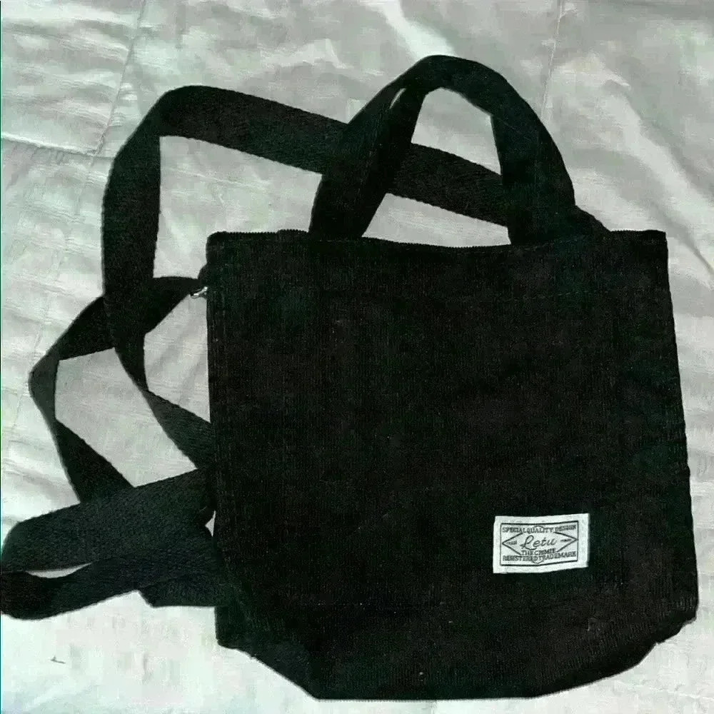 Black Canvas Tote Bag